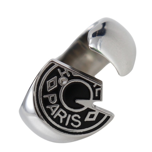 Hermes Herms Carrousel Ring Size 17.5 Black